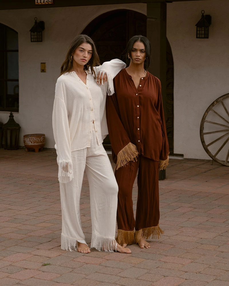 Fringe Smocked Pants
