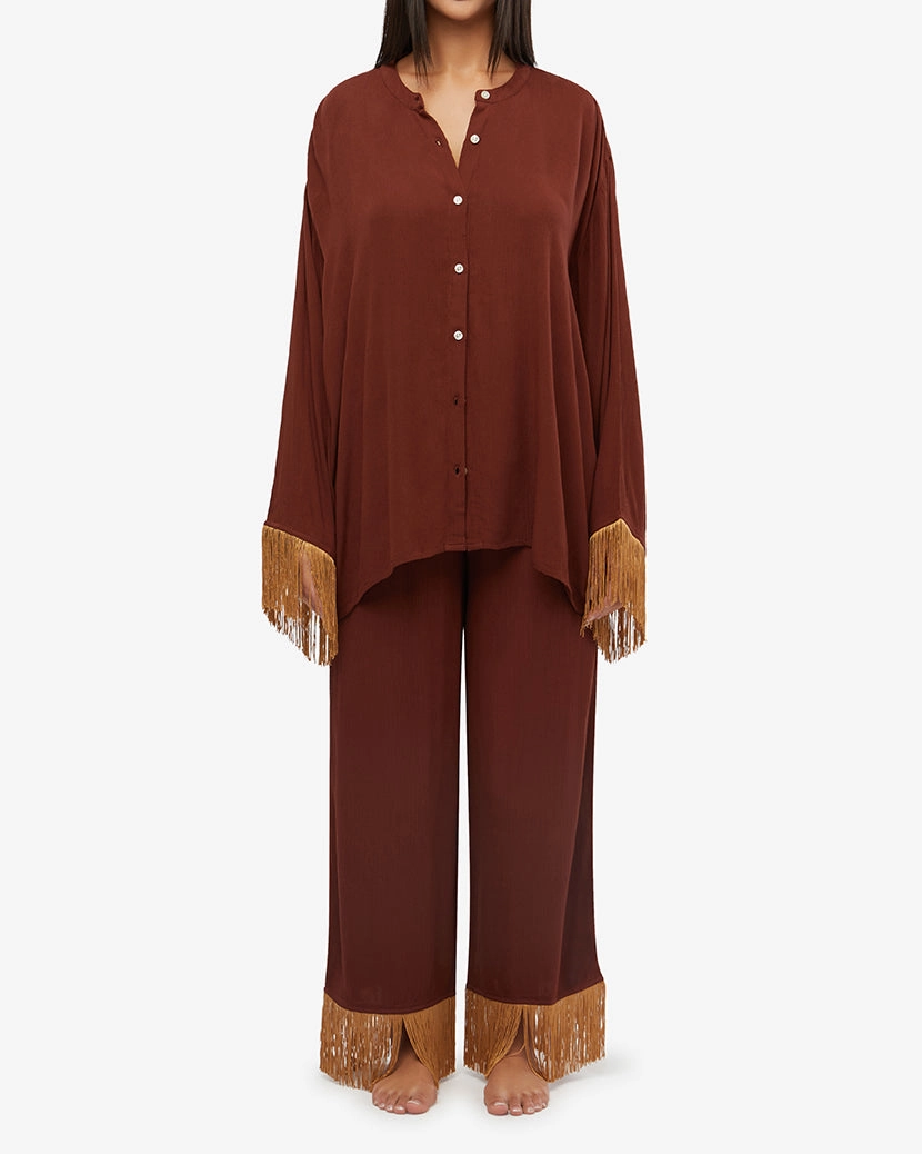Fringe Smocked Pants