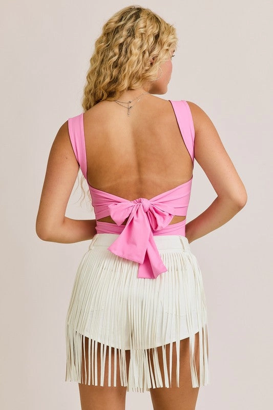Fringe With Benefits High Waisted Denim Shorts