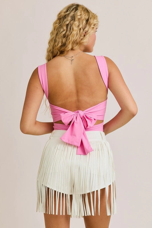 Fringe With Benefits High Waisted Denim Shorts