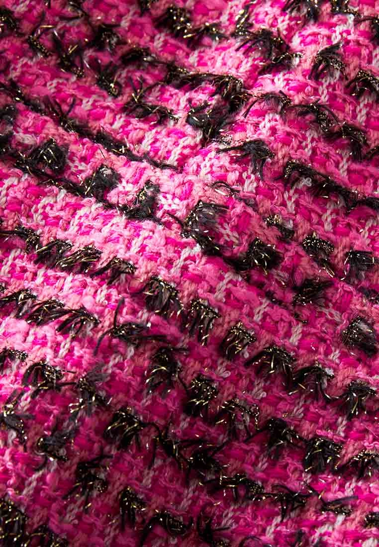 Fuchsia Lurex Tweed Flare Pants