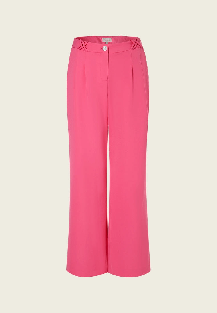 Fuchsia Pleated Wide-leg Pants