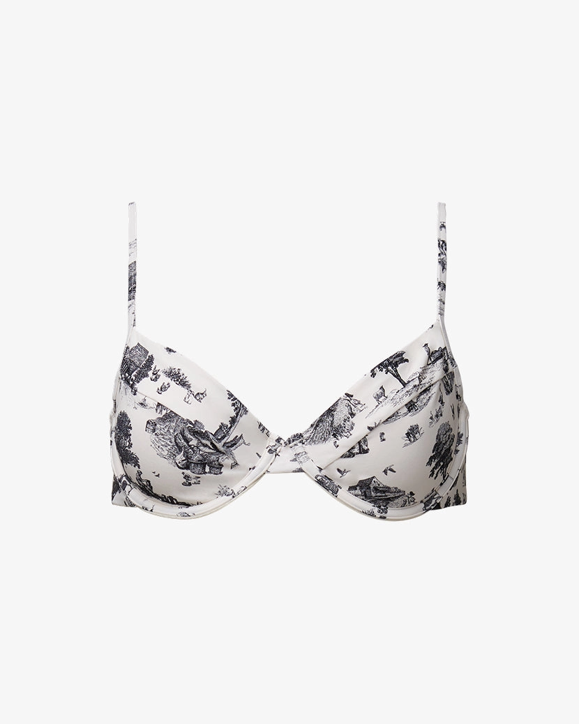 Full Coverage Cottage Toile Underwire Bikini Top