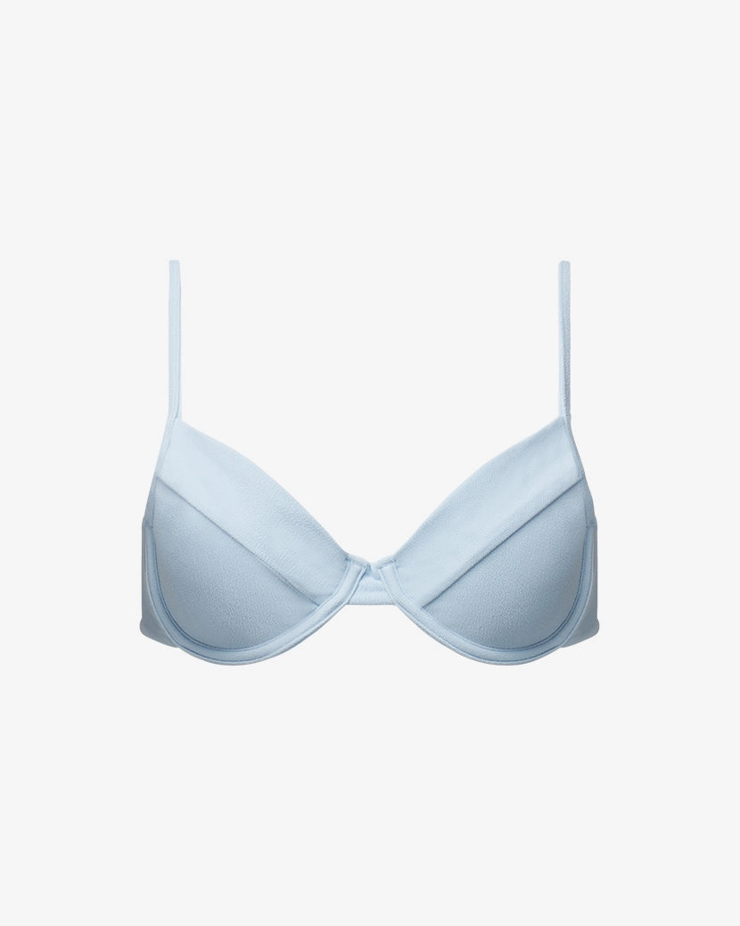 Full Coverage Crepe Knit Underwire Bikini Top
