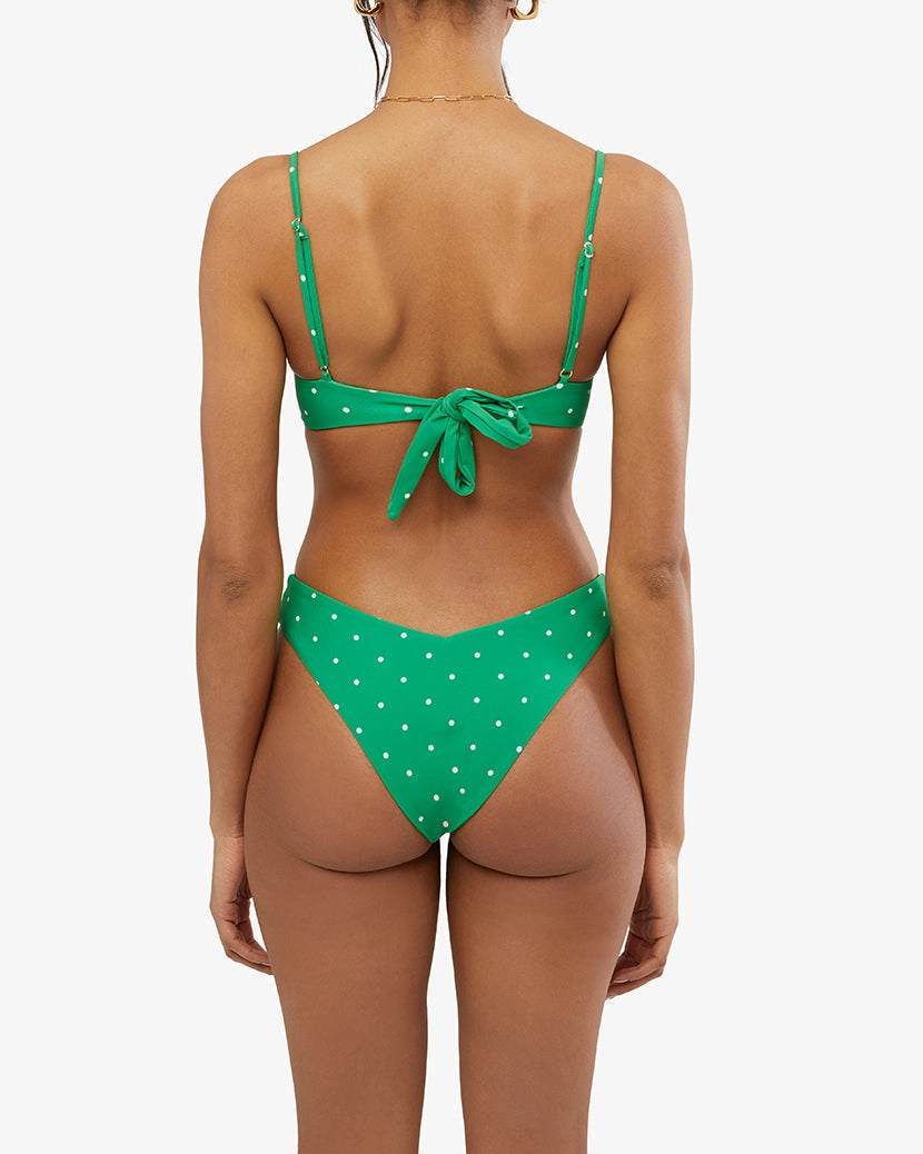 Full Coverage Underwire Micro Polka Dot Bikini Top