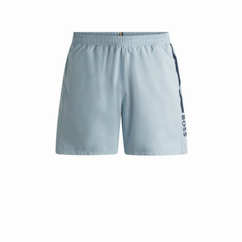 Fully lined swim shorts with logo print