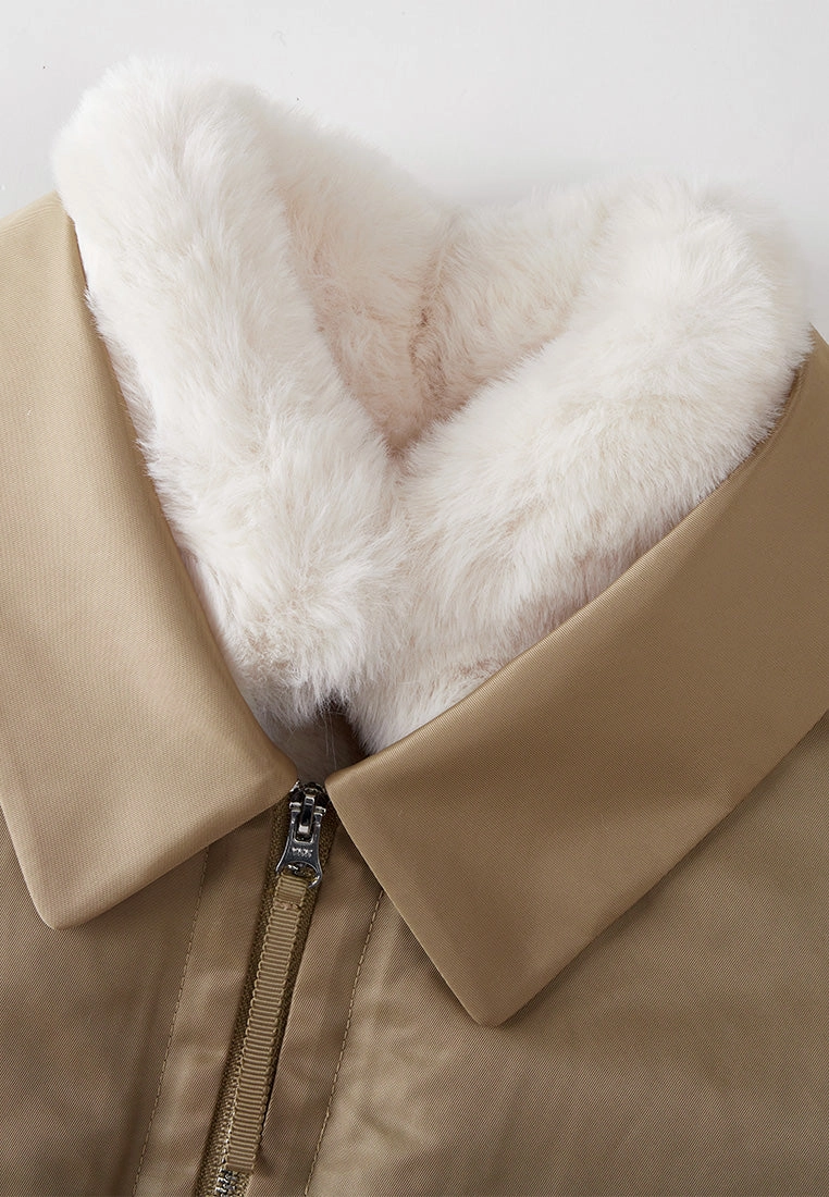 Fur-lining Zip-fastening Vest