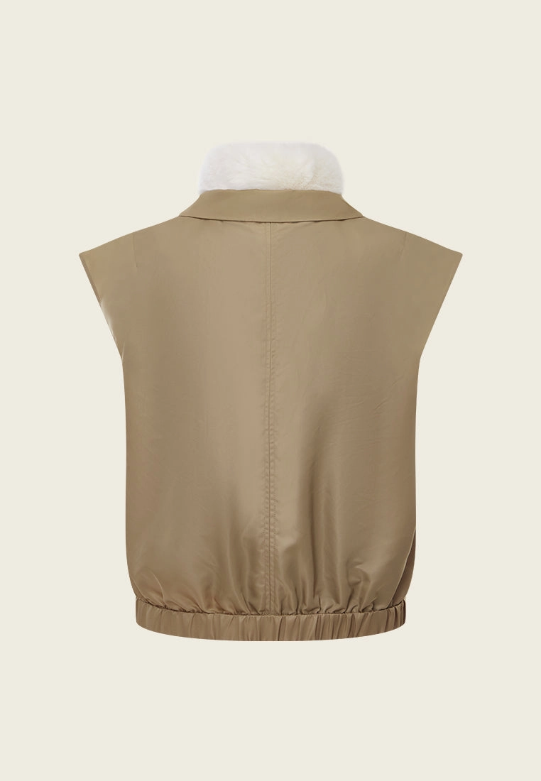 Fur-lining Zip-fastening Vest