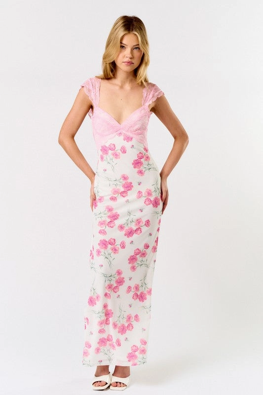 Garden Party Lace Floral Maxi Dress