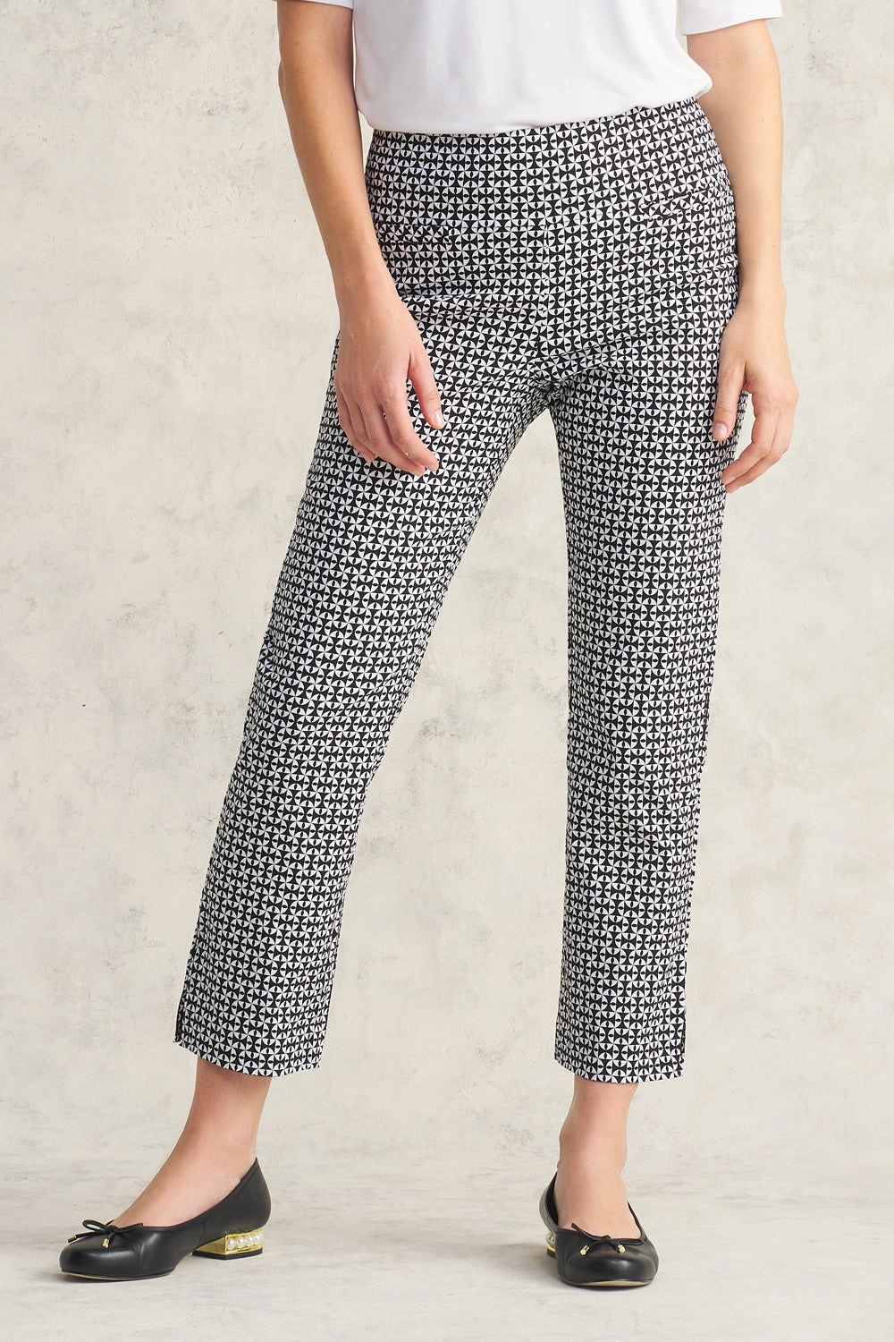 Geo Printed Pant - Black & White Geo