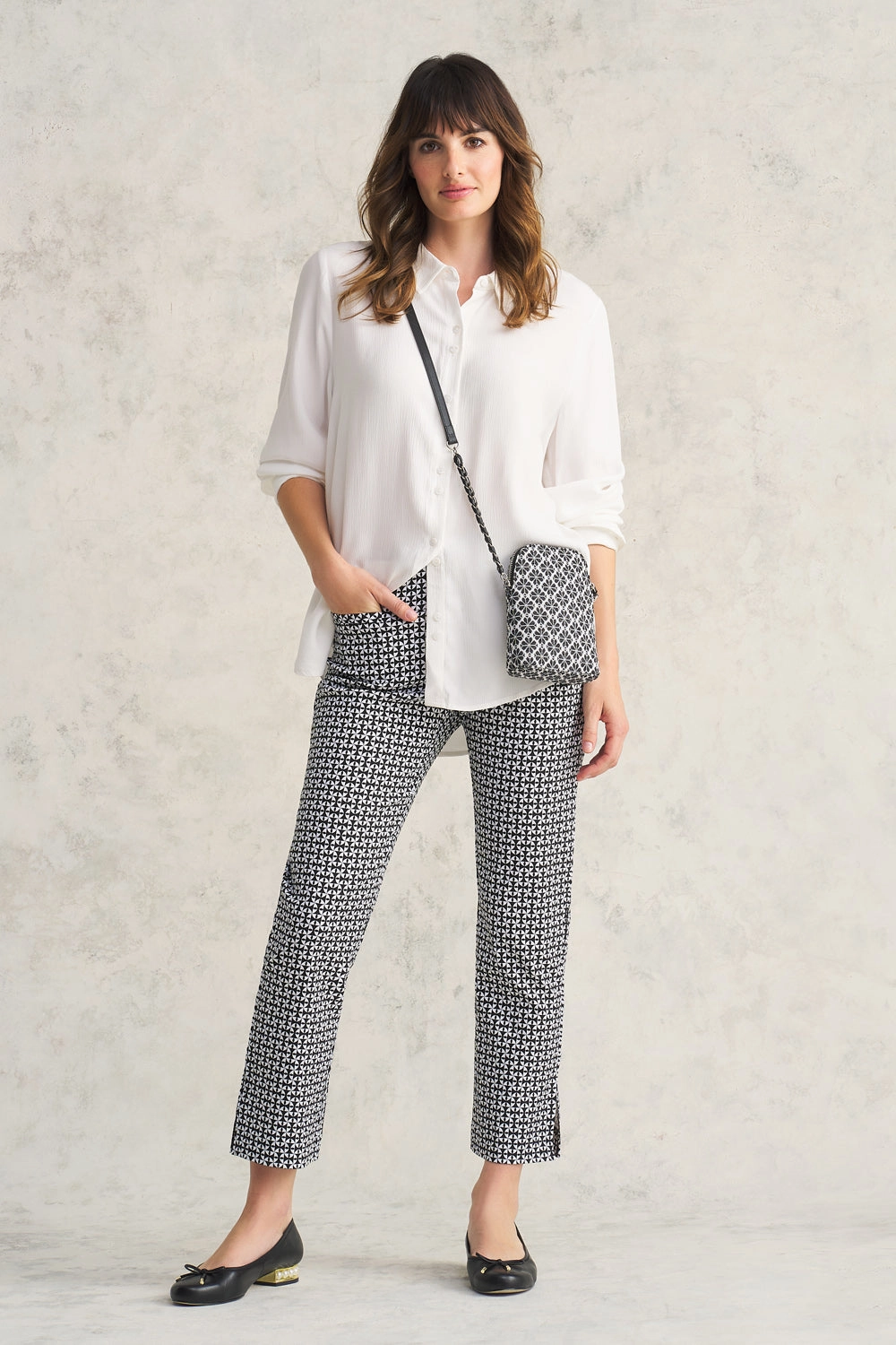 Geo Printed Pant - Black & White Geo