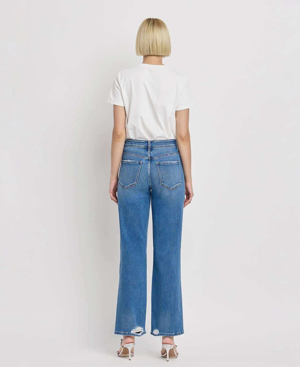 Gladden High Rise Slim Wide Leg Jeans In Medium Wash