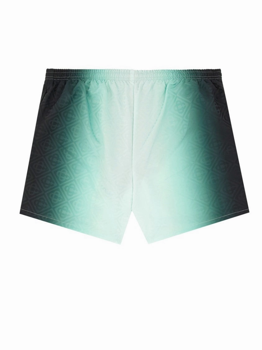 Gradient Design Boxer Swimsuit With Elastic Waistband