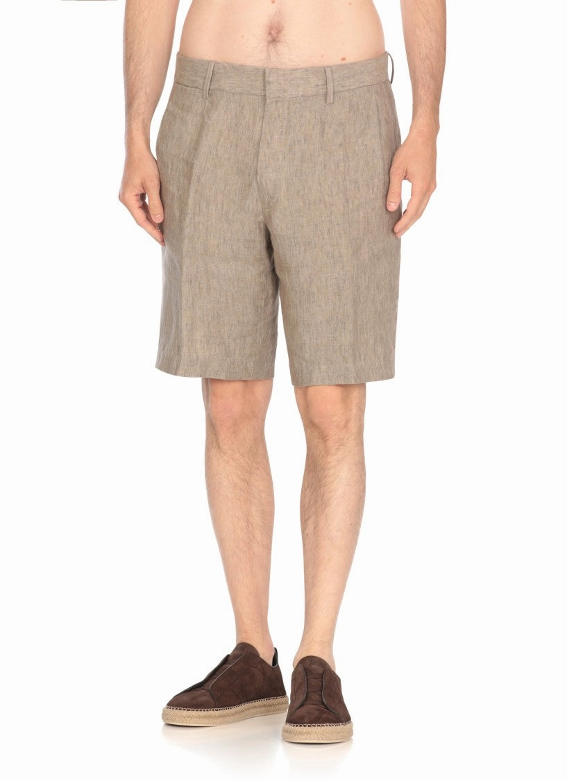 Grey Linen Bermuda