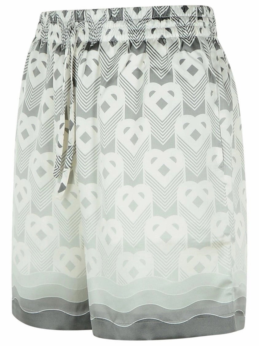 Grey Silk Bermuda Shorts