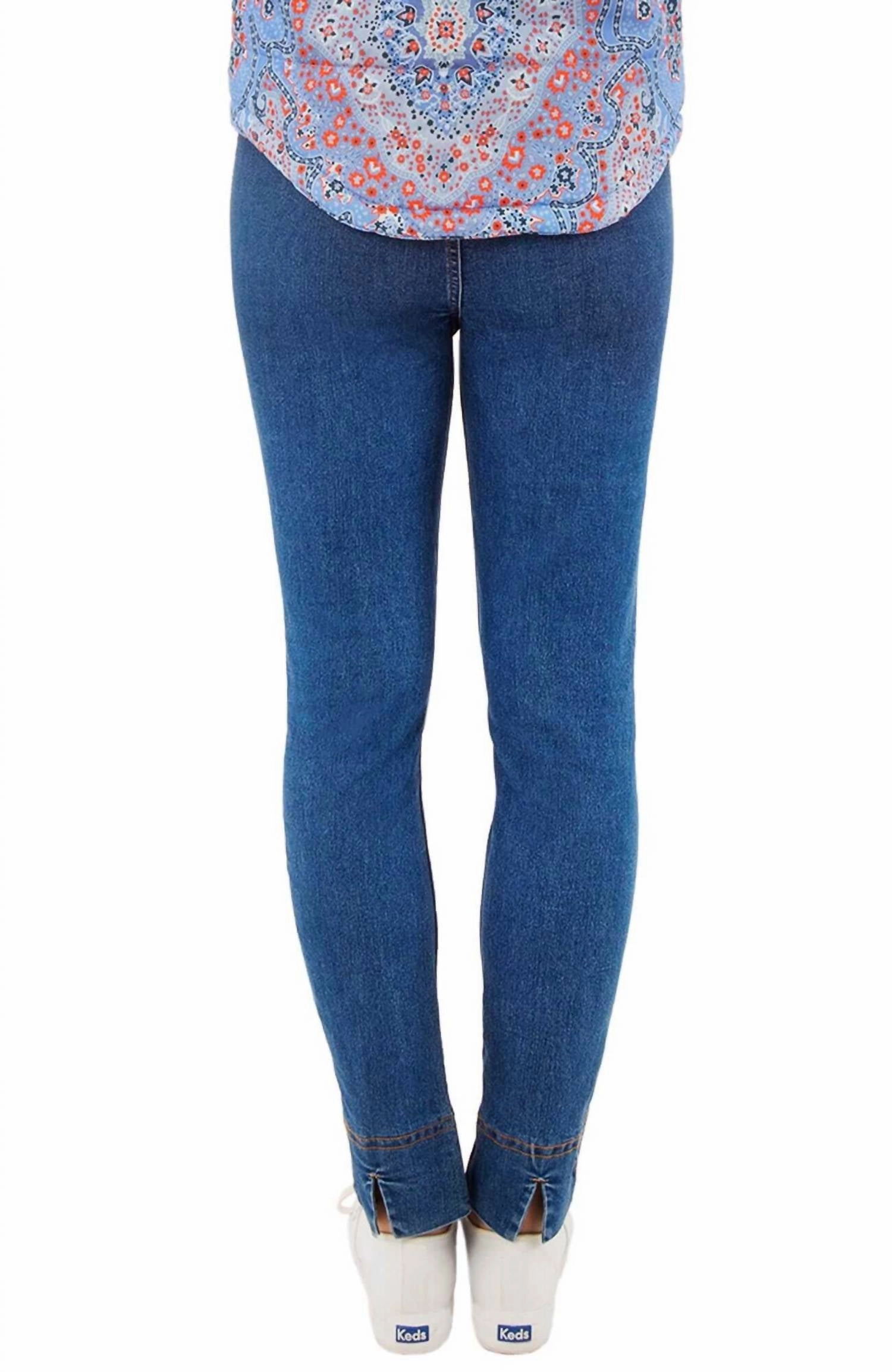Gripeless Denim Pull On Pant In Light Denim