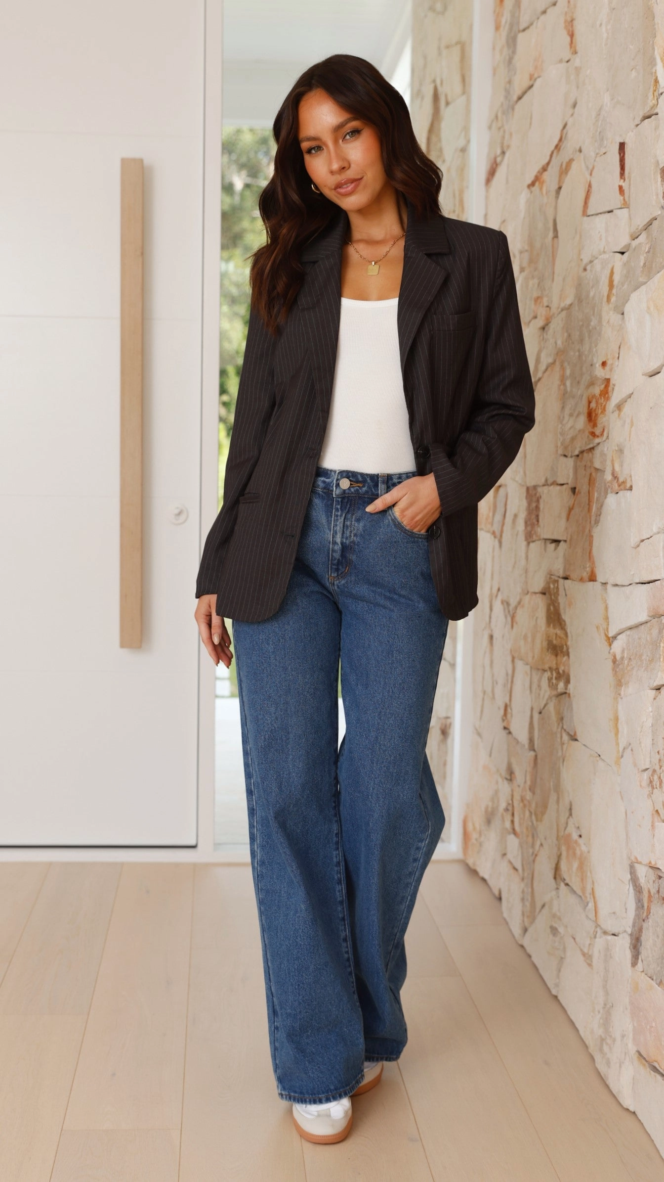 Hadrian Blazer - Charcoal Pinstripe