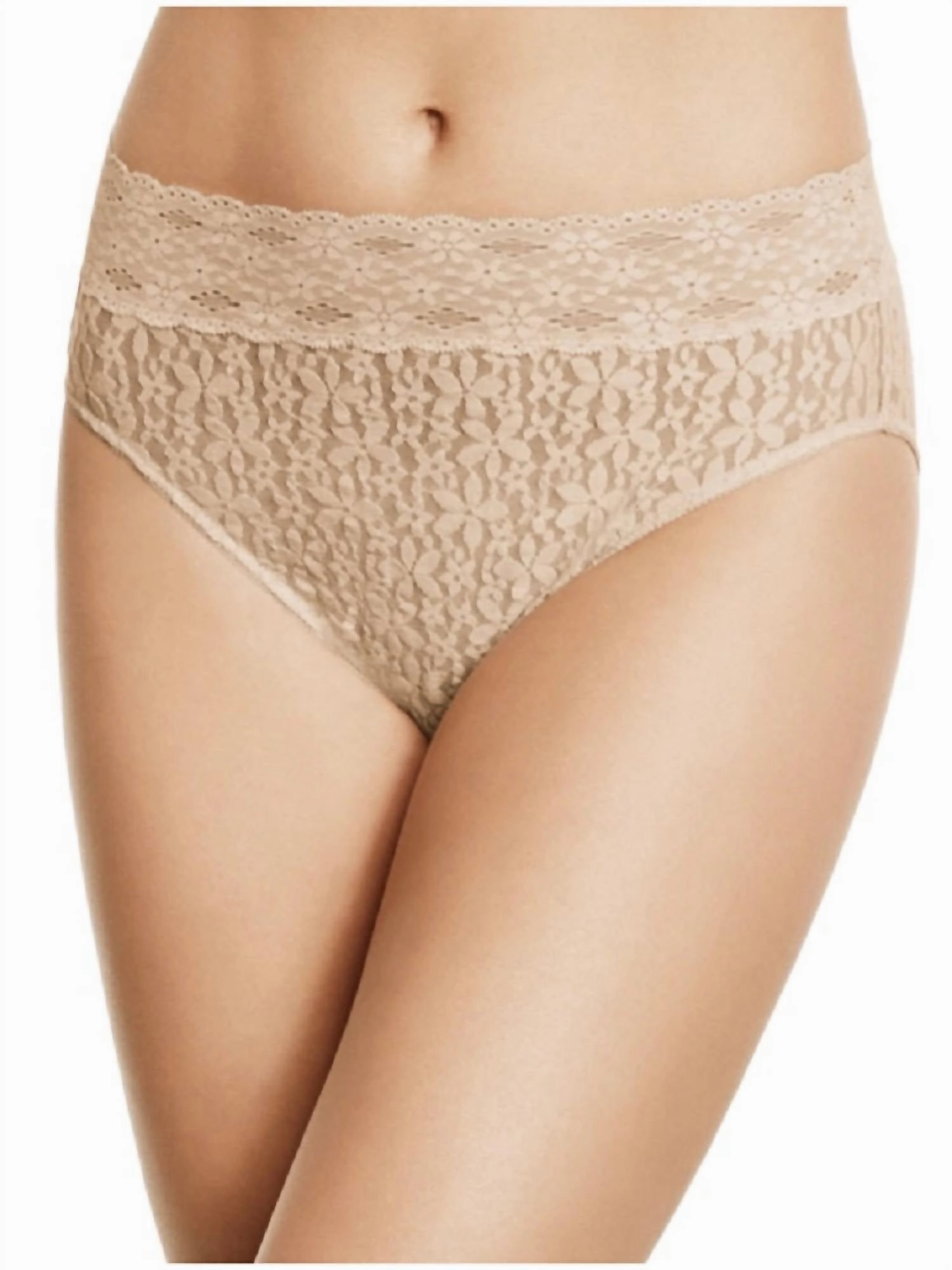 Halo Lace Hi-Cut Brief Panty In Natural Nude