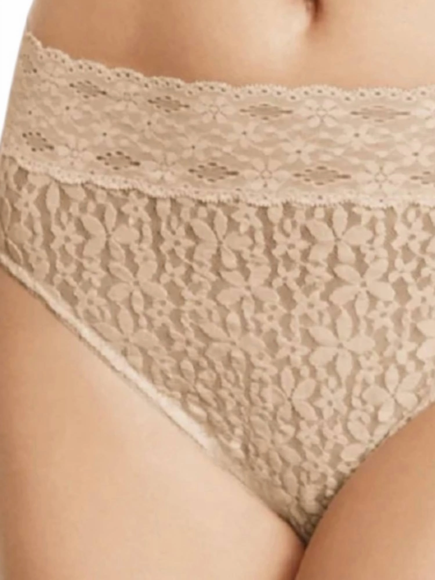 Halo Lace Hi-Cut Brief Panty In Natural Nude