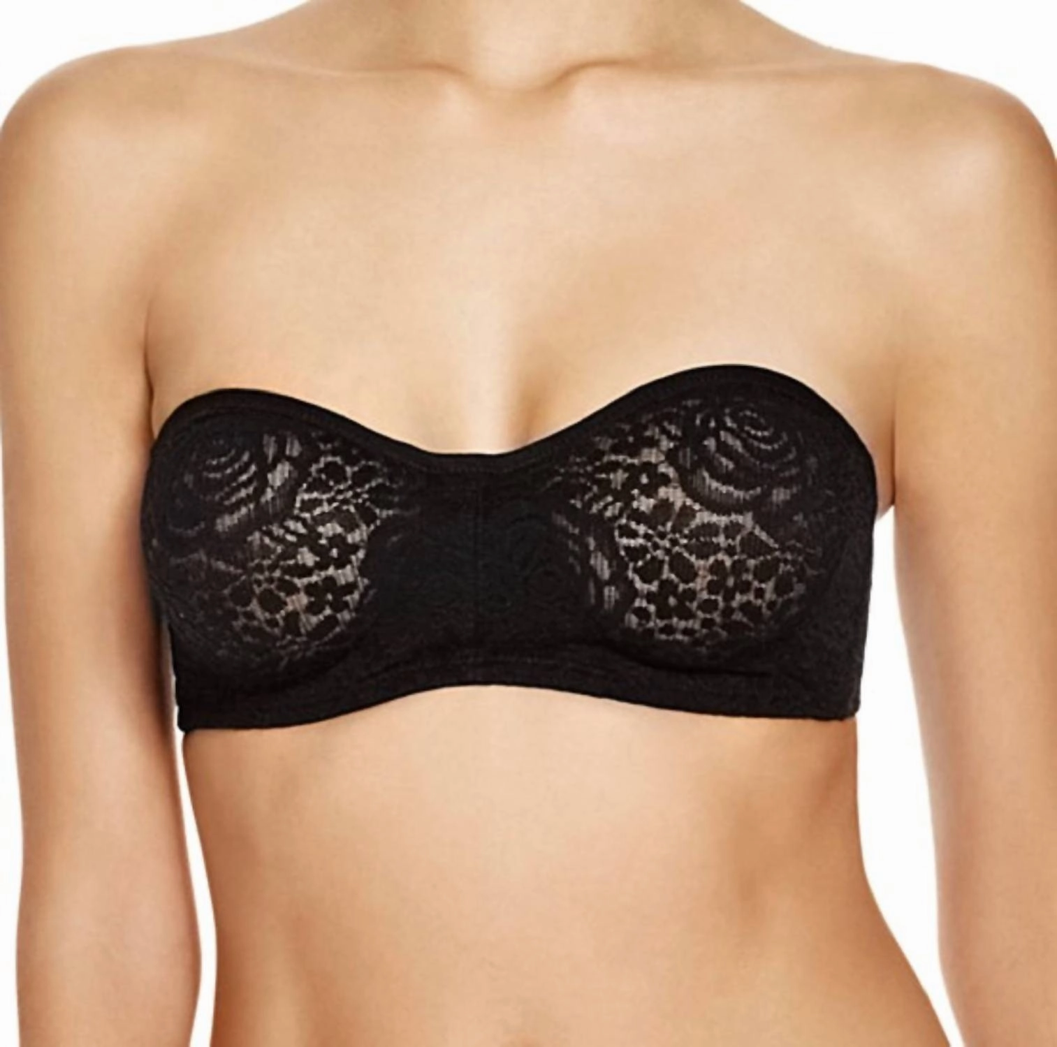 Halo Lace Strapless Bra In Black