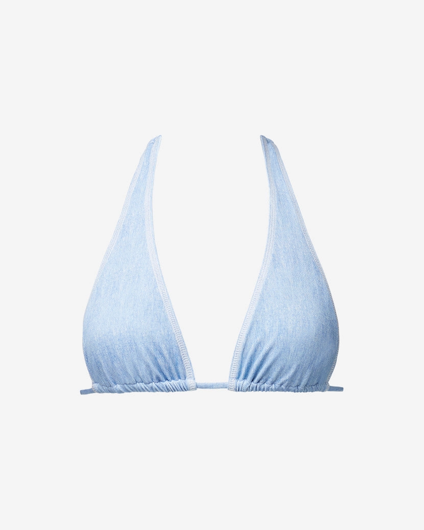 Halter Denim Bikini Top