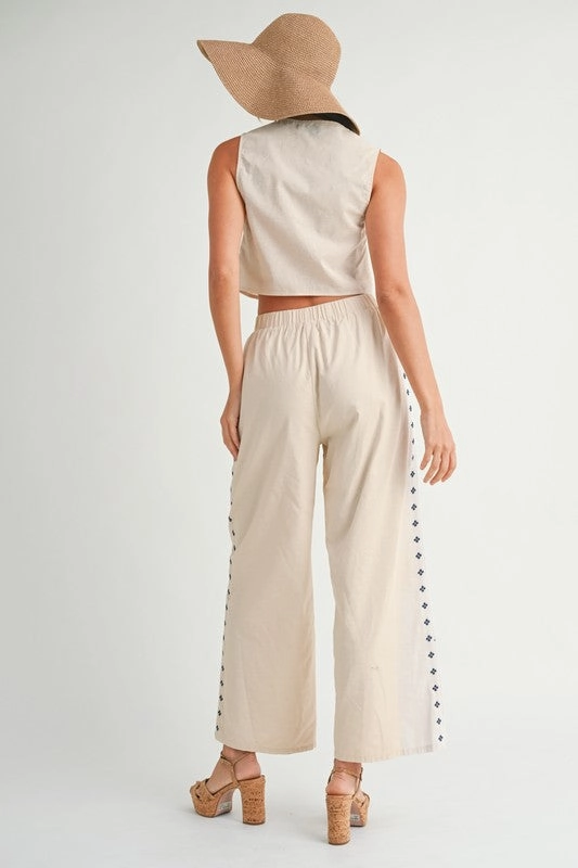 Harborside Embroidered Linen Pants