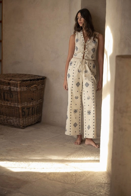 Harborside Embroidered Linen Pants