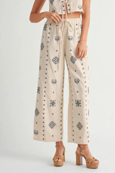 Harborside Embroidered Linen Pants