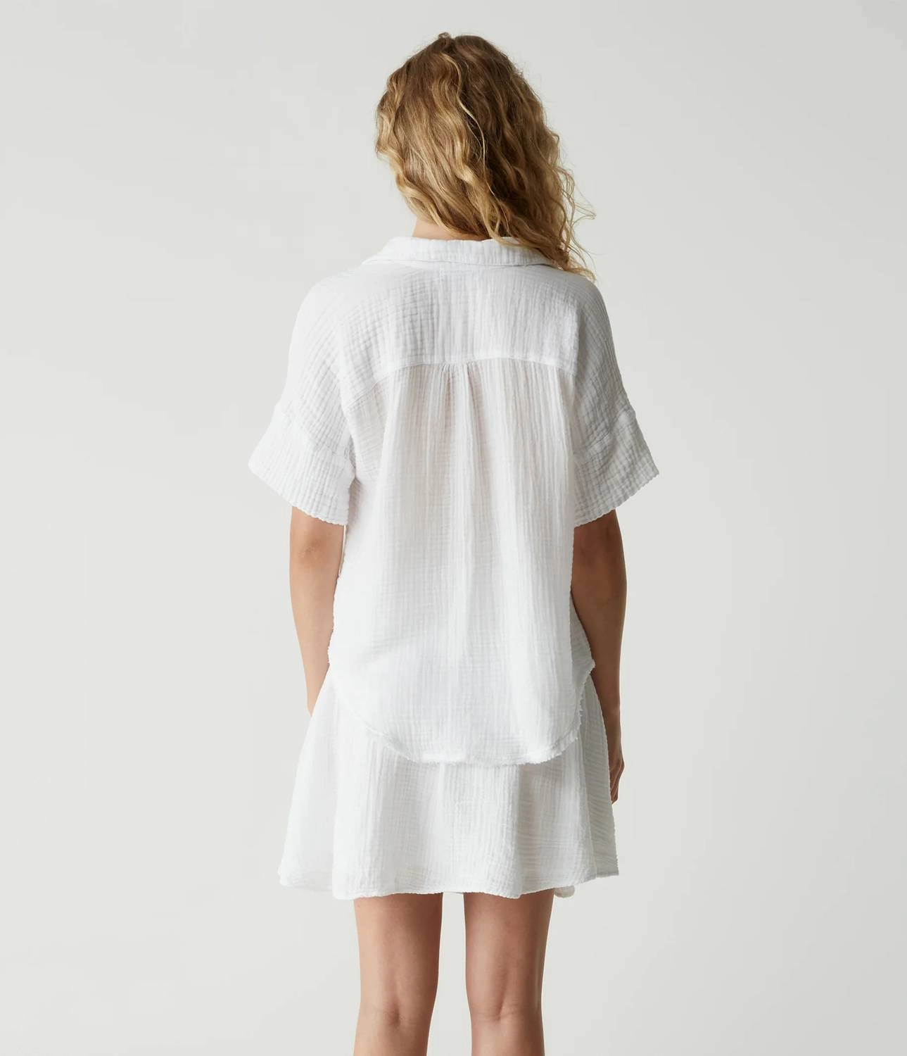 Havana Smocked Gauze Skirt In White