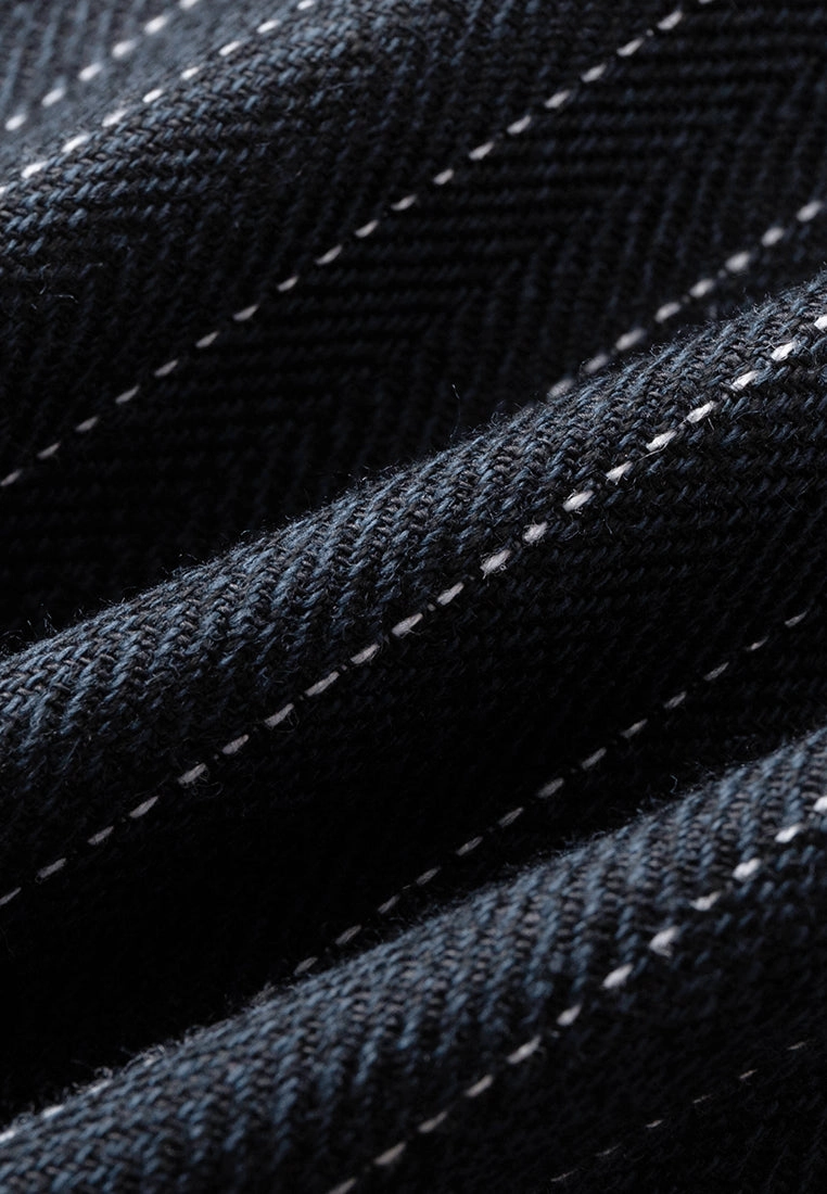 Herringbone Stripped Outlined-side seam Trousers