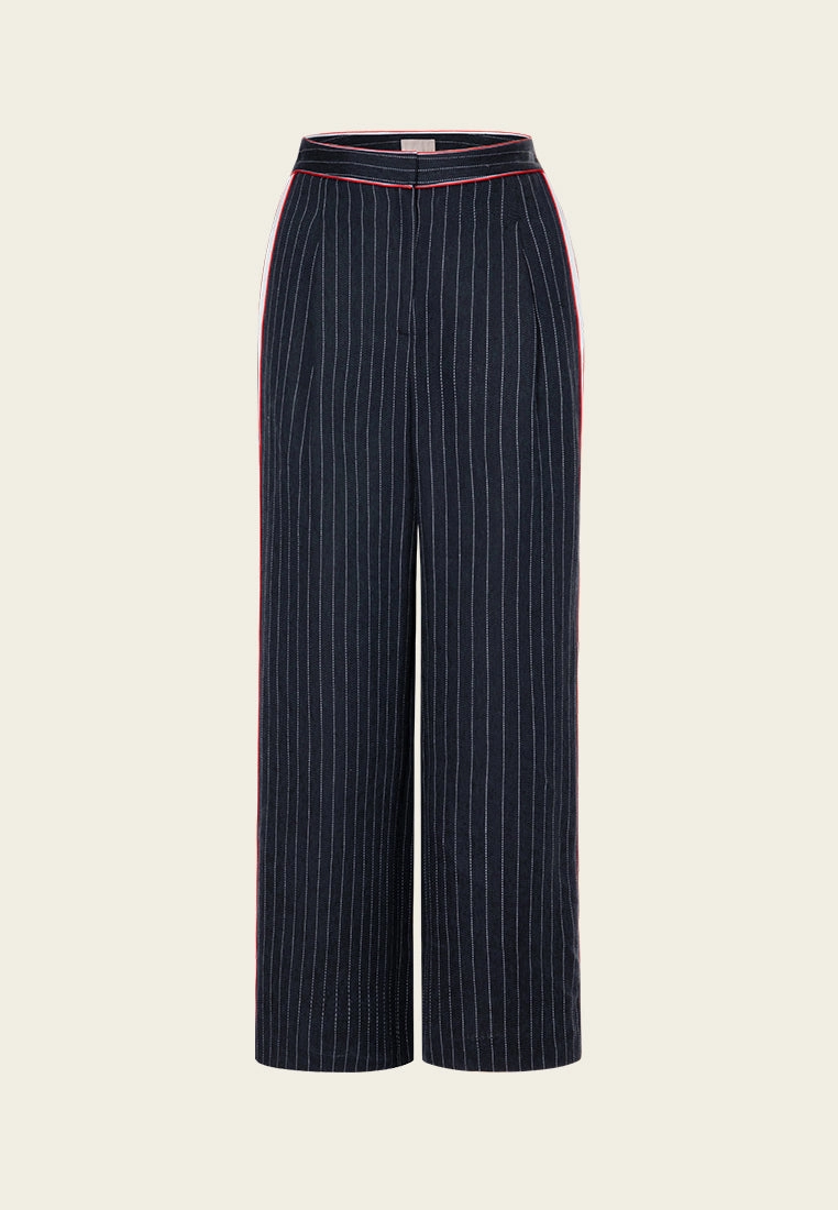 Herringbone Stripped Outlined-side seam Trousers