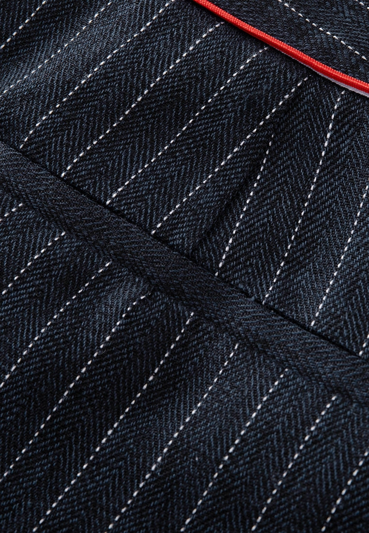 Herringbone Stripped Outlined-side seam Trousers