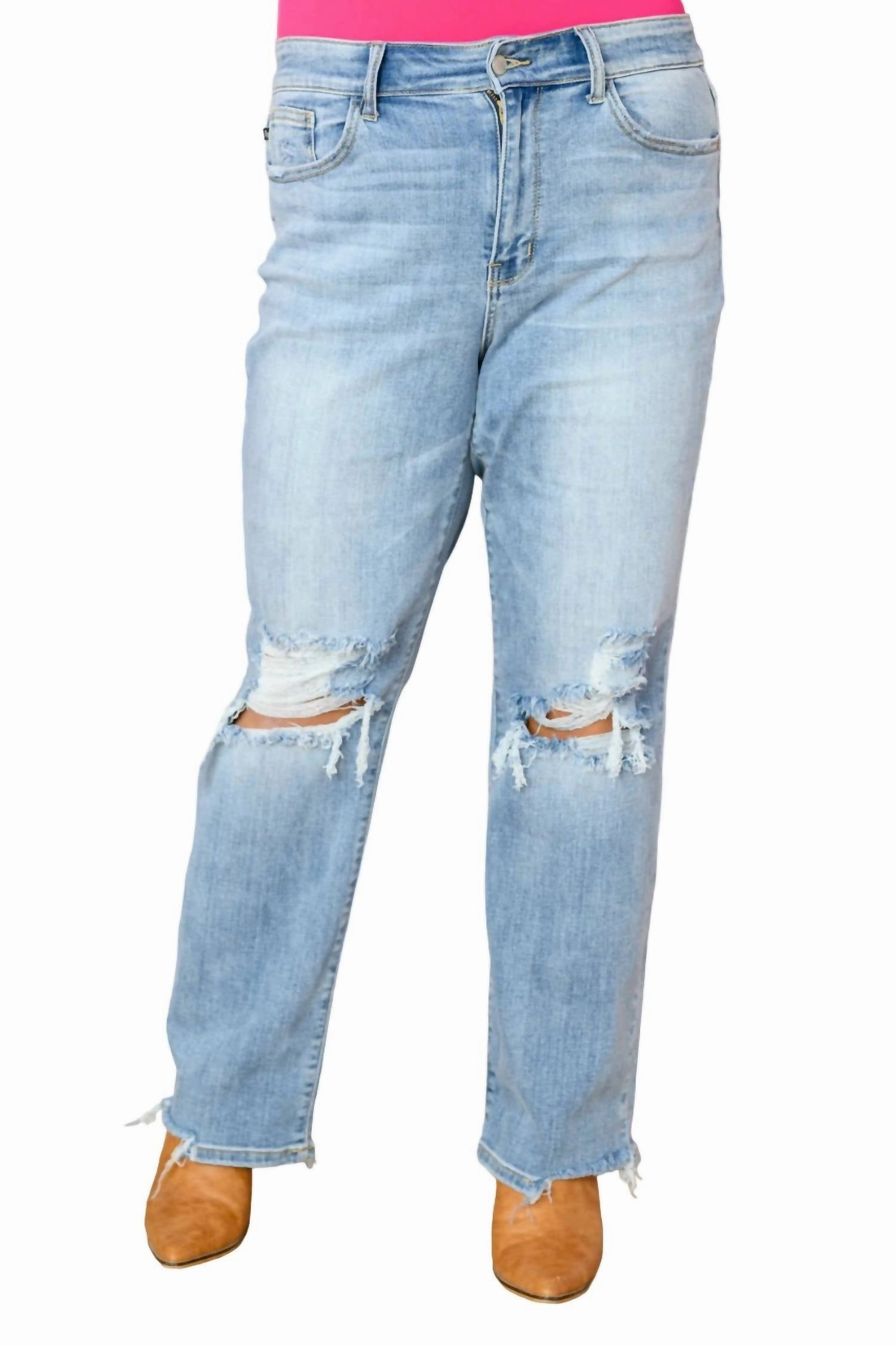 High Rise 90's Straight Jeans In Light Wash