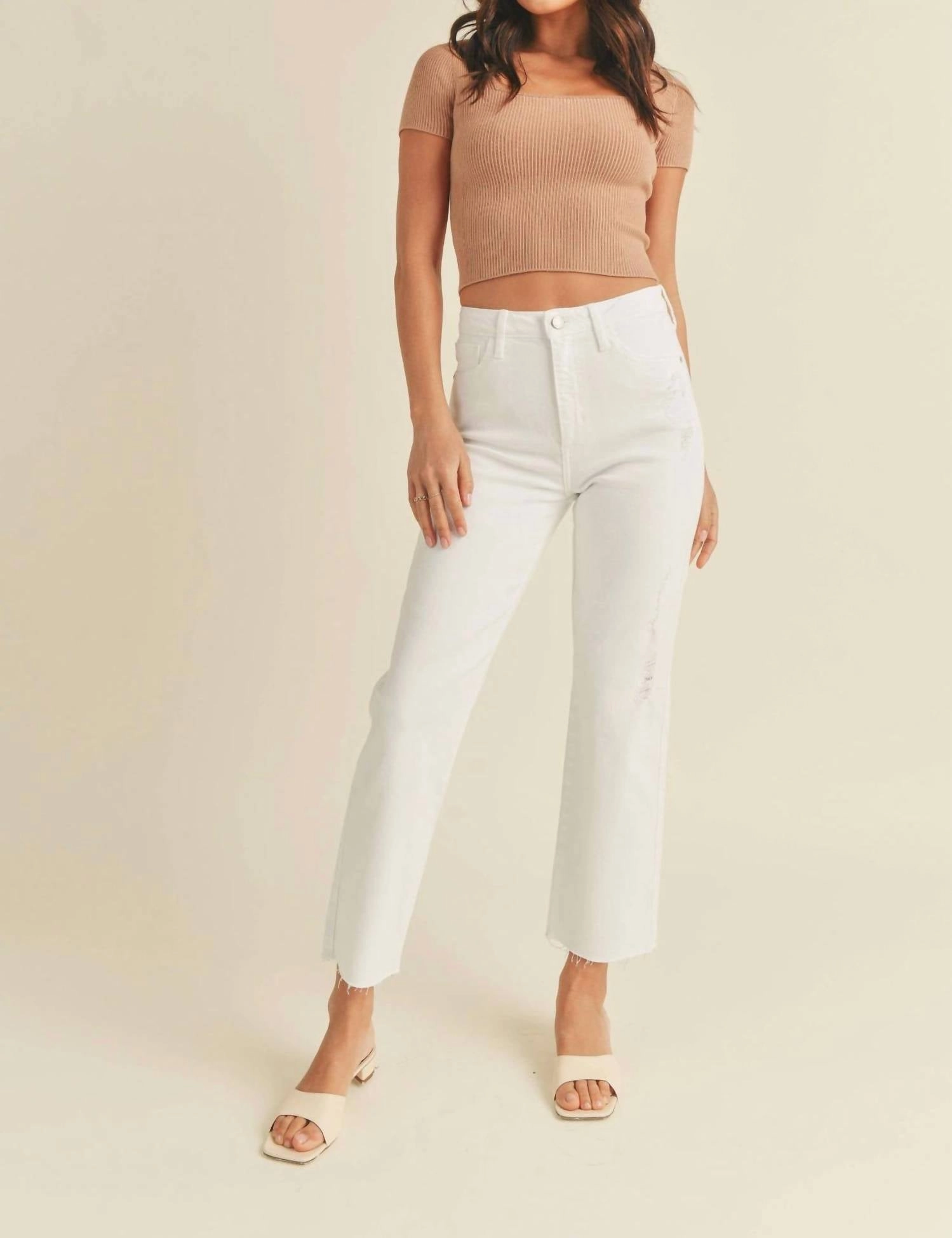 High Rise Classic Straight Jean In White