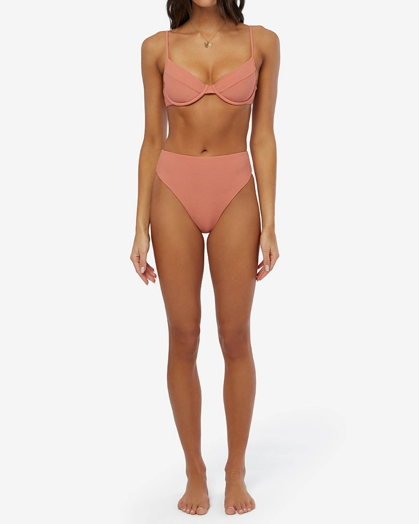 High Rise Crepe Knit Bikini Bottom