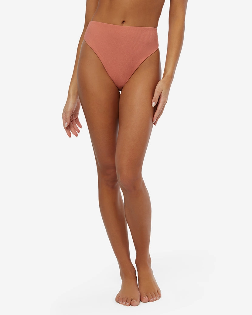 High Rise Crepe Knit Bikini Bottom
