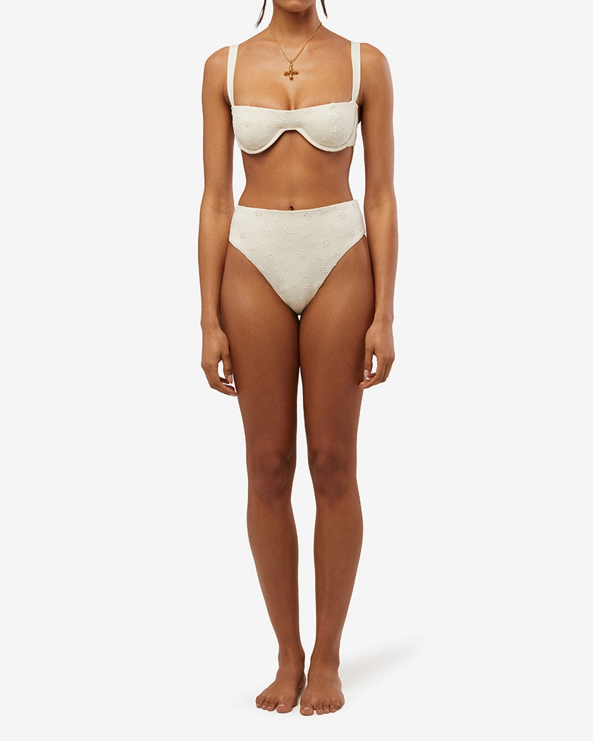 High Rise Eyelet Bikini Bottom