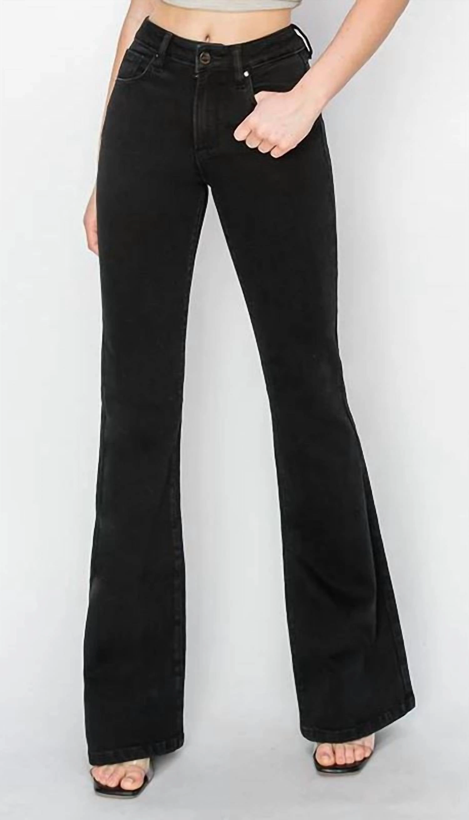 High Rise Flare Jean In Black