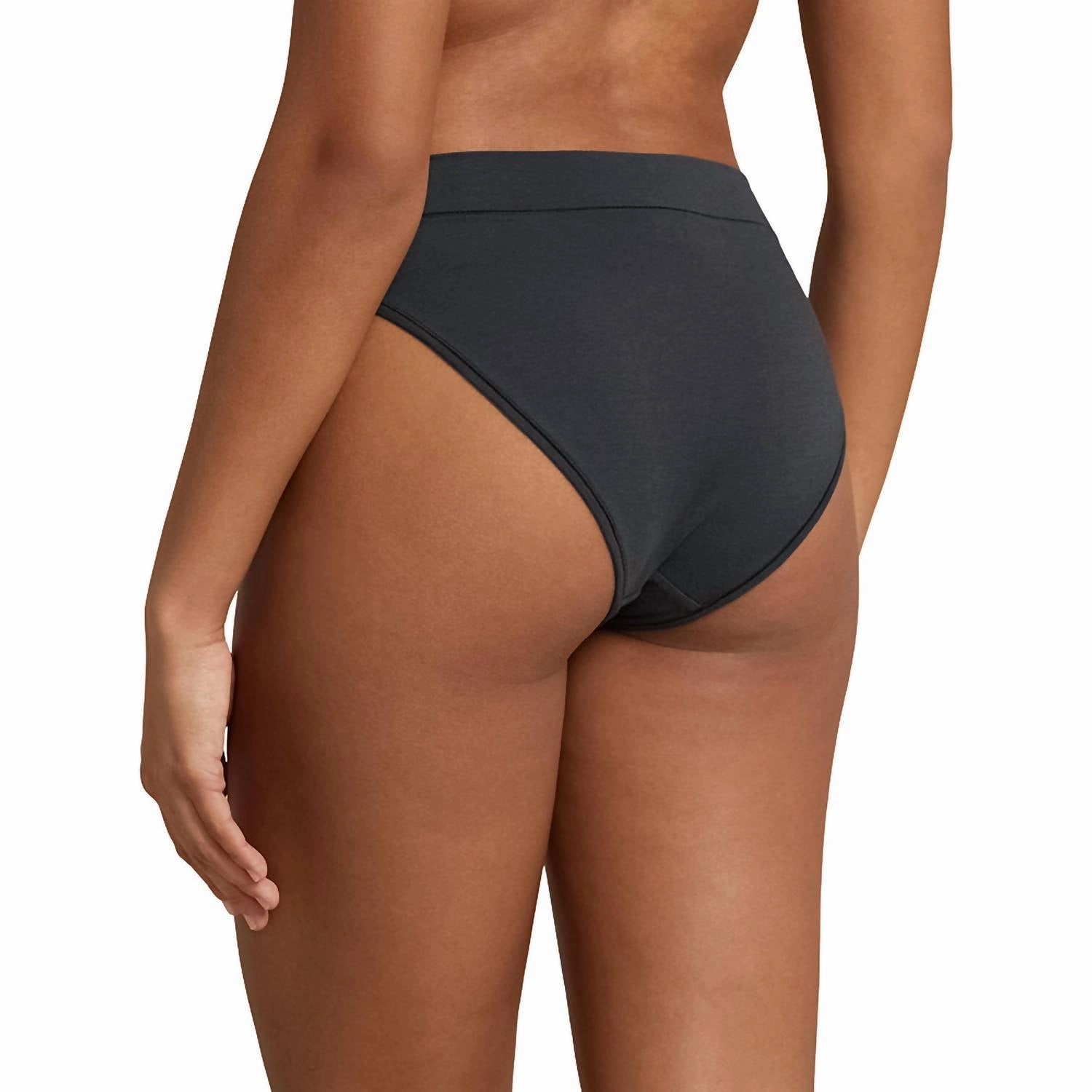 High-Rise High-Cut Organic Cotton Brief In Onyx