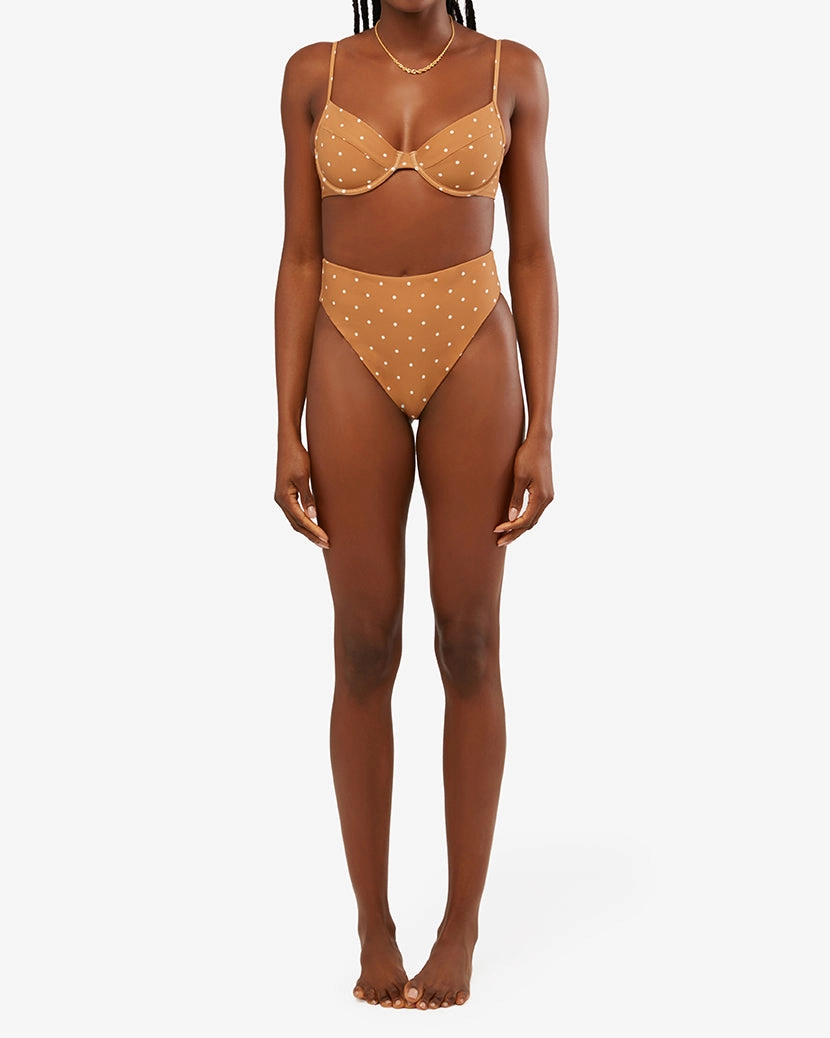 High Rise Micro Polka Dot Bikini Bottom