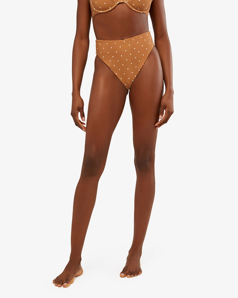 High Rise Micro Polka Dot Bikini Bottom