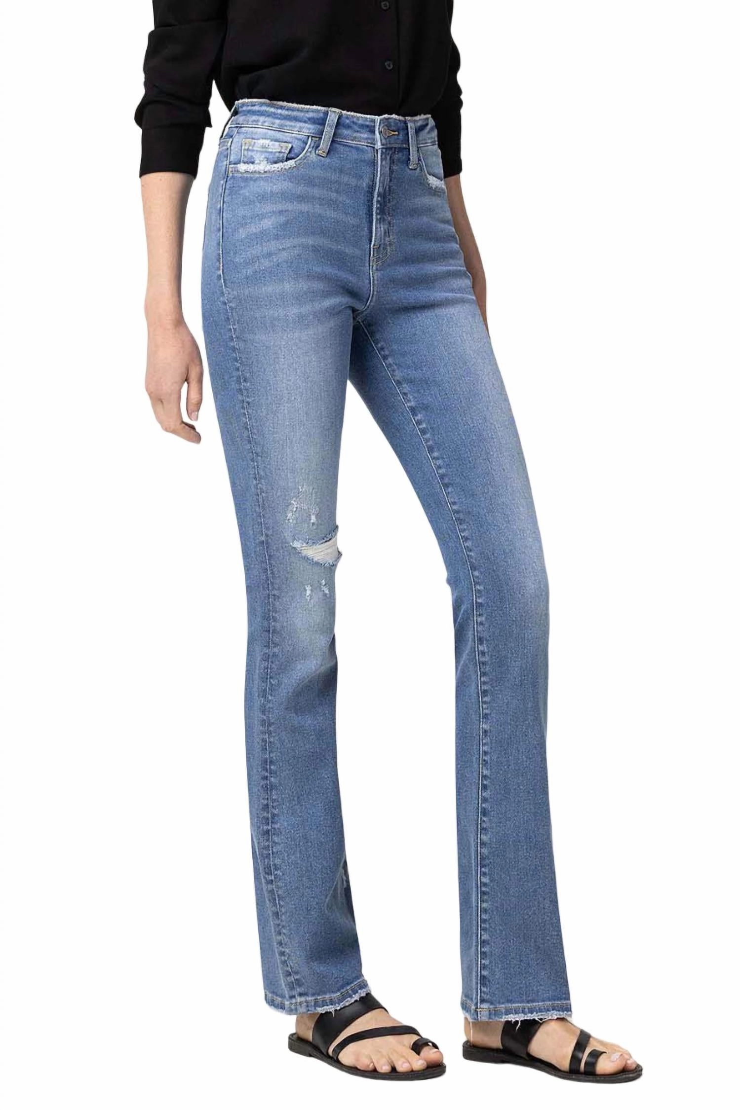 High Rise Mini Bootcut Jean In Allium