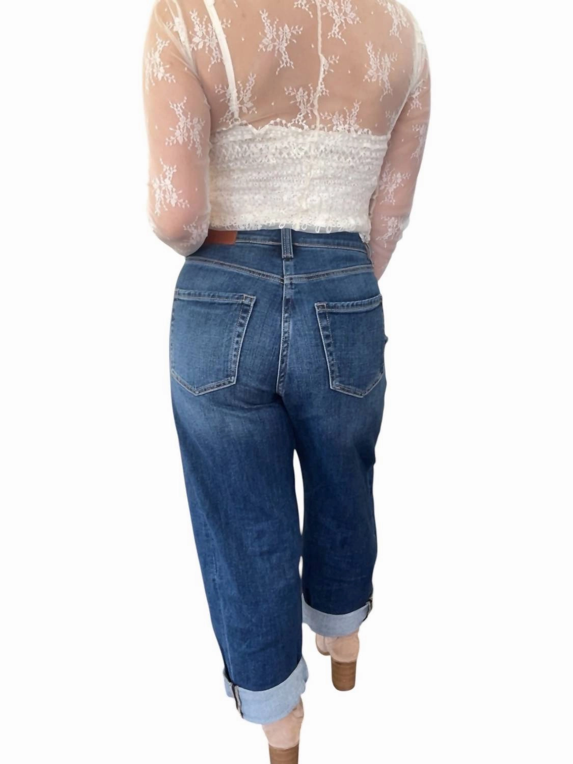 High Rise Relaxed Tapered Barrel Jeans In Dark Wash