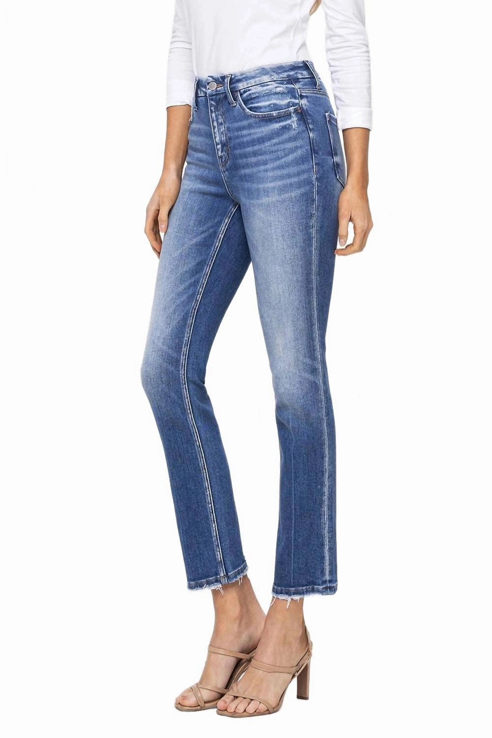 High Rise Slim Jeans In Poised