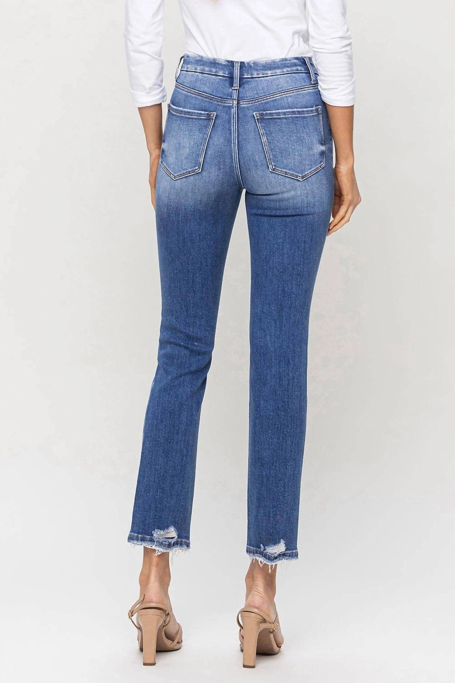 High Rise Slim Jeans In Poised