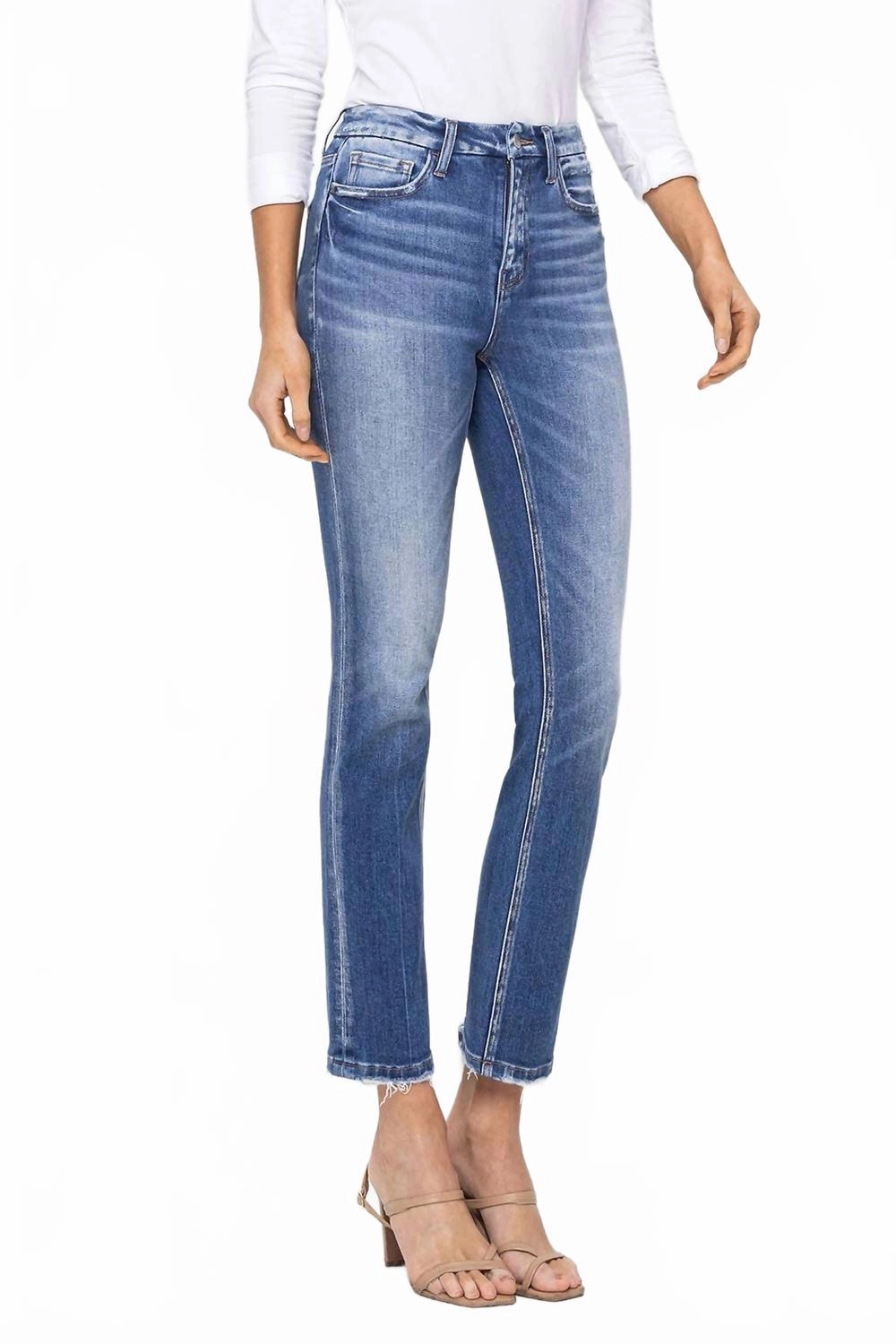 High Rise Slim Jeans In Poised