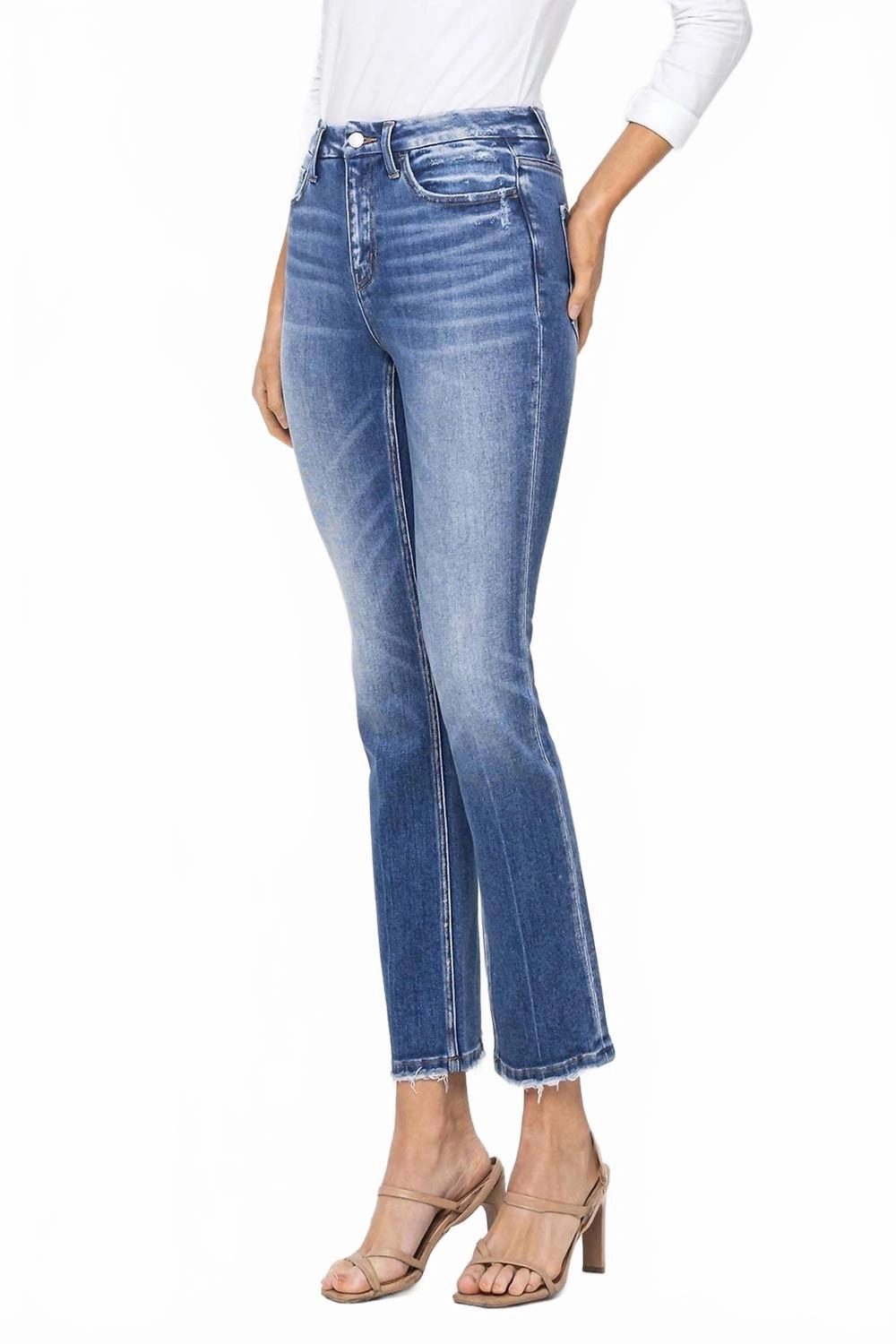High Rise Slim Jeans In Poised