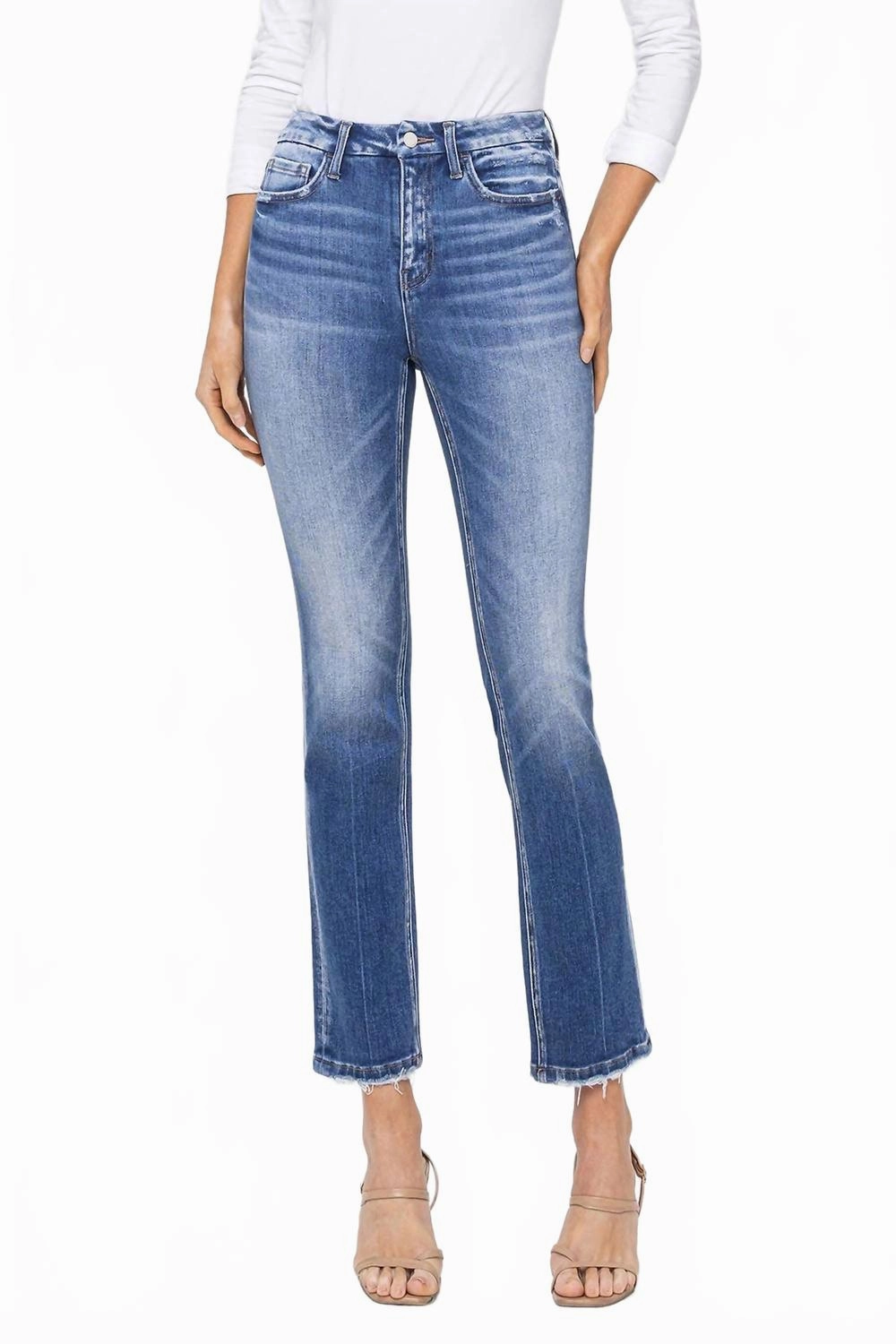 High Rise Slim Jeans In Poised