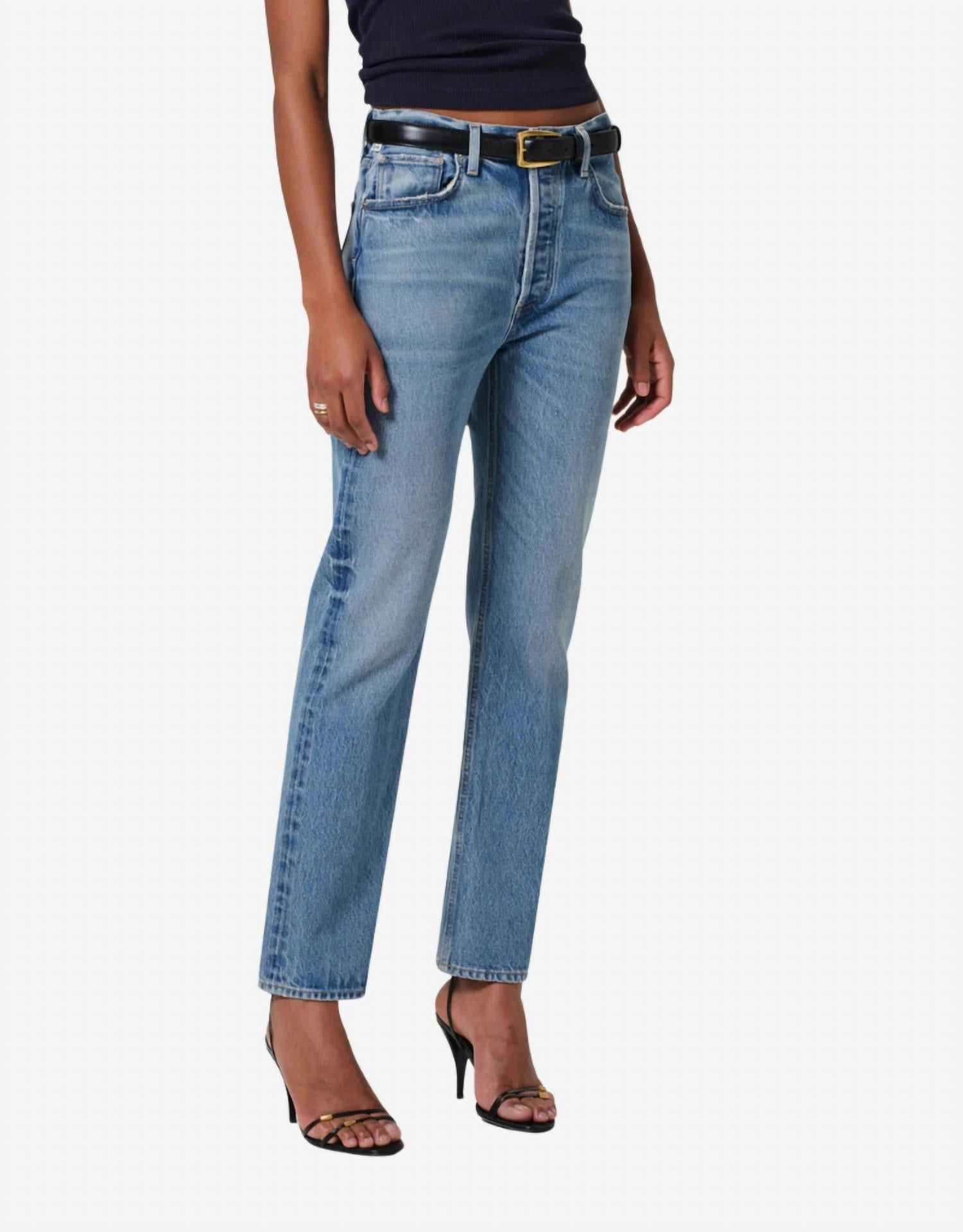 High-Rise Straight Jeans In Perri