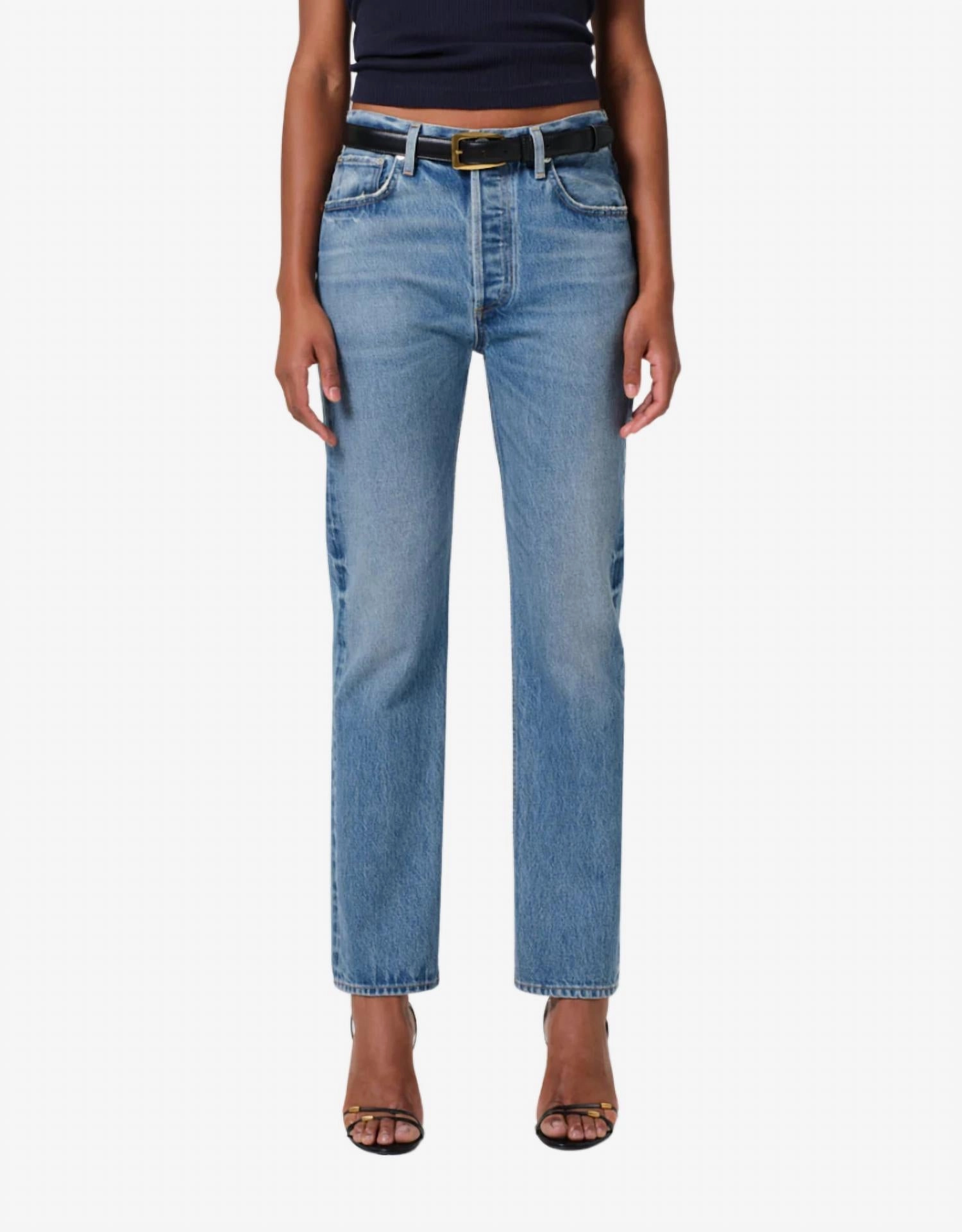 High-Rise Straight Jeans In Perri